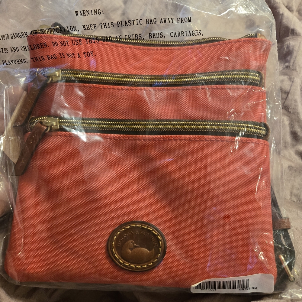 Red Nylon Dooney & Bourke Crossbody Bag Brand New